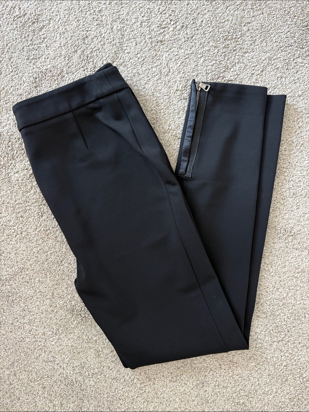 Valentino Black Zipper Hem Slim Pants